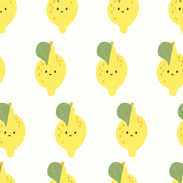 Seamless pattern with lemon in hand drawing style