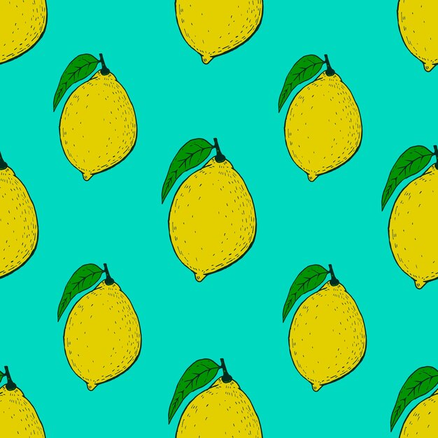 Vector seamless pattern with lemons. design element for poster, t shirt, card, banner, flyer. vector illustration