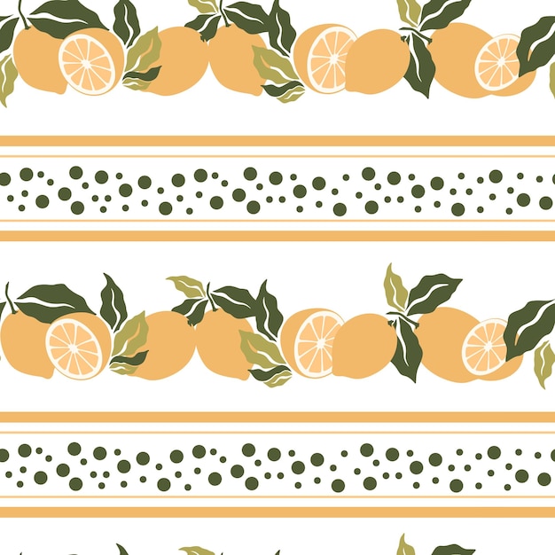 Seamless pattern with lemons Pattern with citrus fruits Vector graphics