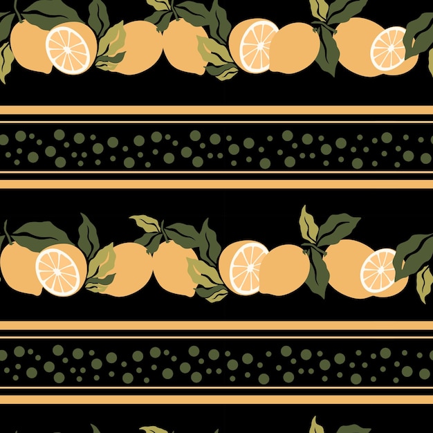 Seamless pattern with lemons Pattern with citrus fruits Vector graphics