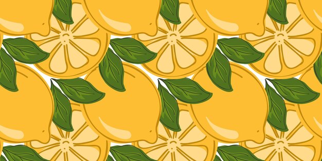 Vector seamless pattern with lemons.