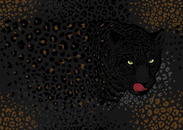 Seamless pattern with leopards