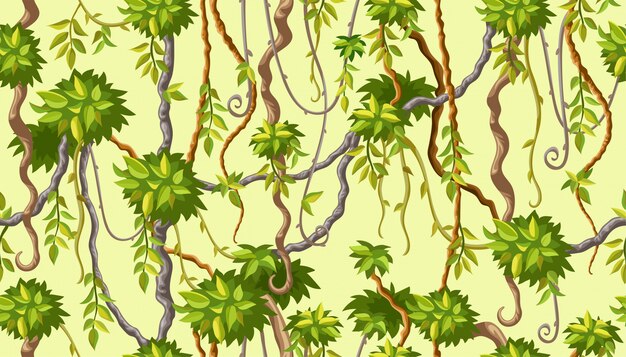 Seamless pattern with liana branches.