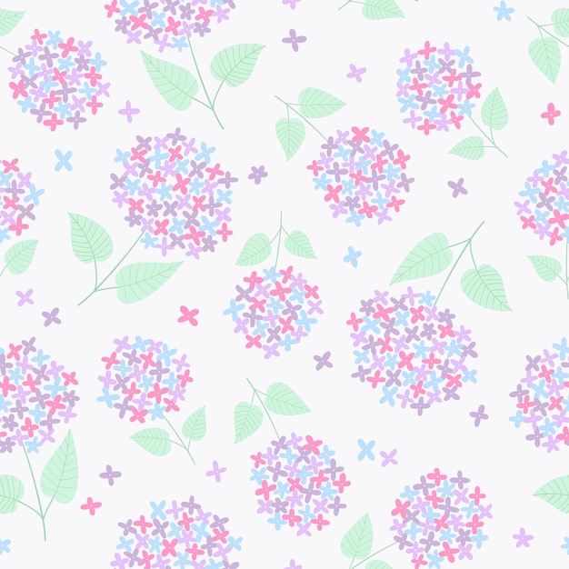 Seamless pattern with lilac flowers. Floral background with abstract bright flowers. Botanical patte