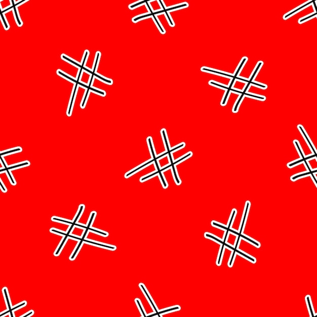 Seamless pattern with lines on red background