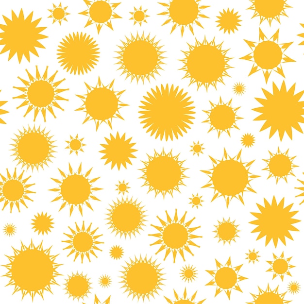 Seamless pattern with little cartoon suns Vector illustration