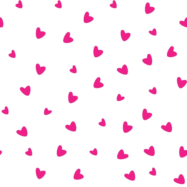 Vector seamless pattern with little pink hearts in bright colors seamless print for backgrounds