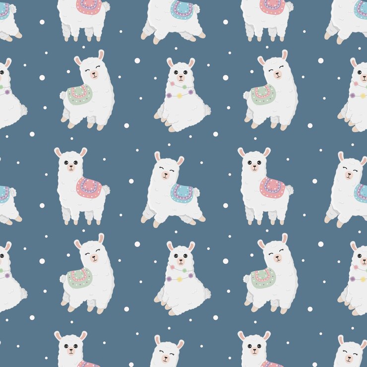 Vector seamless pattern with llama alpaca made in vector good for wallpaper greeting cards children room decoration etc
