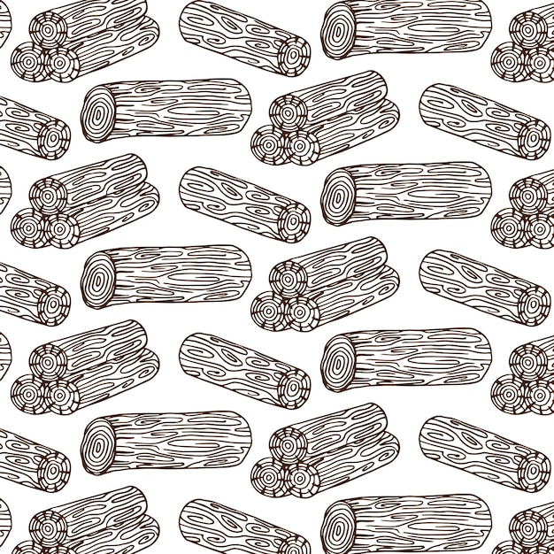 Vector seamless pattern with logs. wood. vector