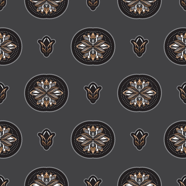 Vector seamless pattern with lotuses expensive and luxurious style good for clothing and textiles vector illustration