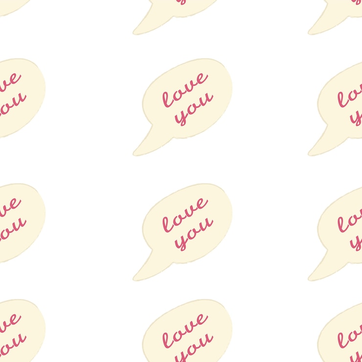 Vector seamless pattern with love you message. flat vector illustration for valentines day
