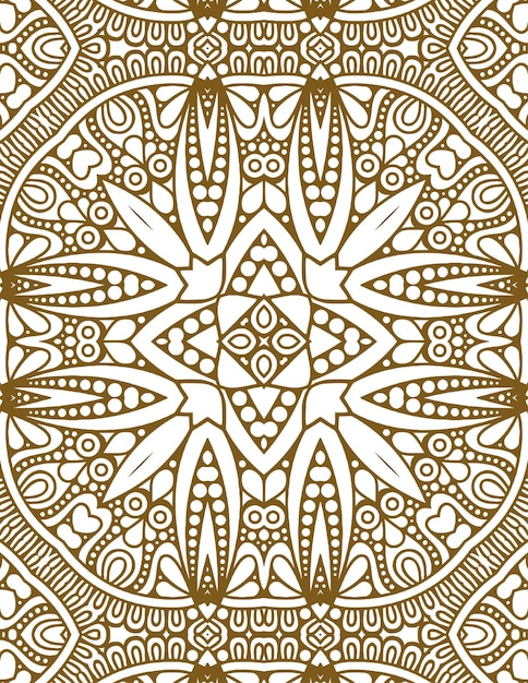 Seamless pattern with mandala ornament Vintage decorative elements