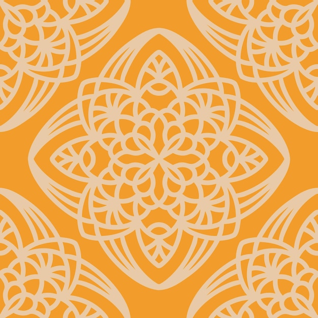 Seamless pattern with mandala ornament