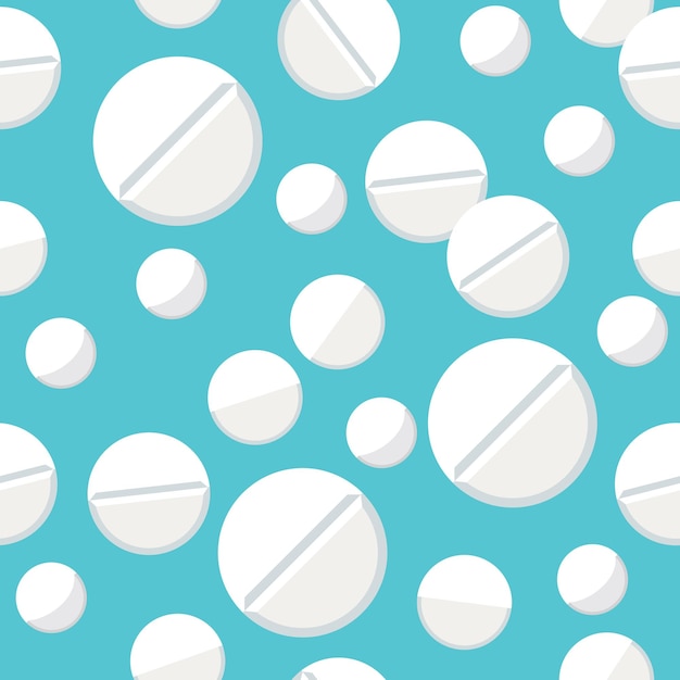 Seamless Pattern with Medical Pills