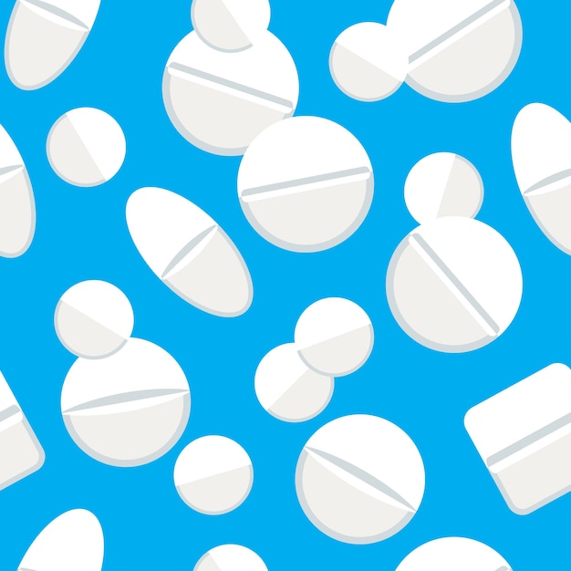 Seamless pattern with medical pills