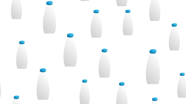 Motivo senza cuciture con bottiglie di latte modello vettoriale per il modello di biancheria da letto in carta da imballaggio per bambini