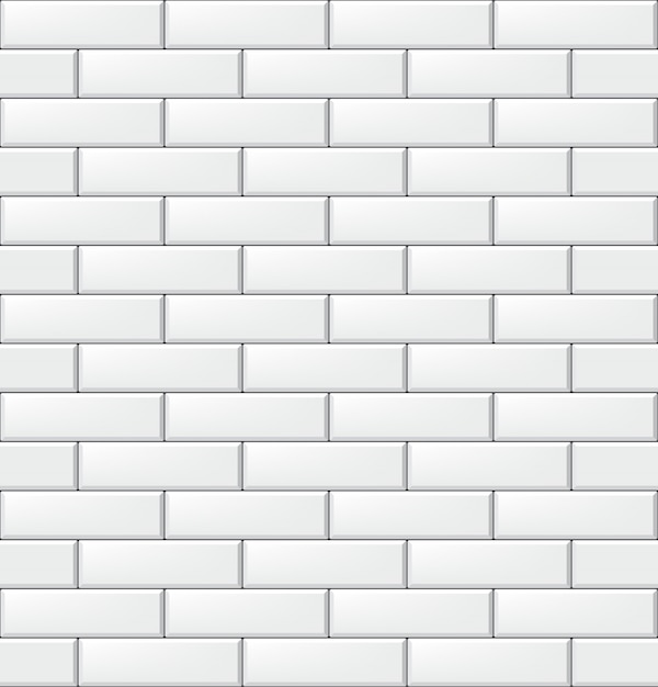 Seamless pattern with modern rectangular brick white tiles. realistic horizontal texture.   illustration.