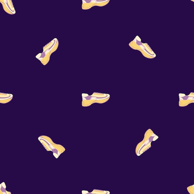 벡터 낙서 스타일의 활동적인 라이프스타일을 위한 신발이 있는 현대적인 운동화 배경과 원활한 패턴