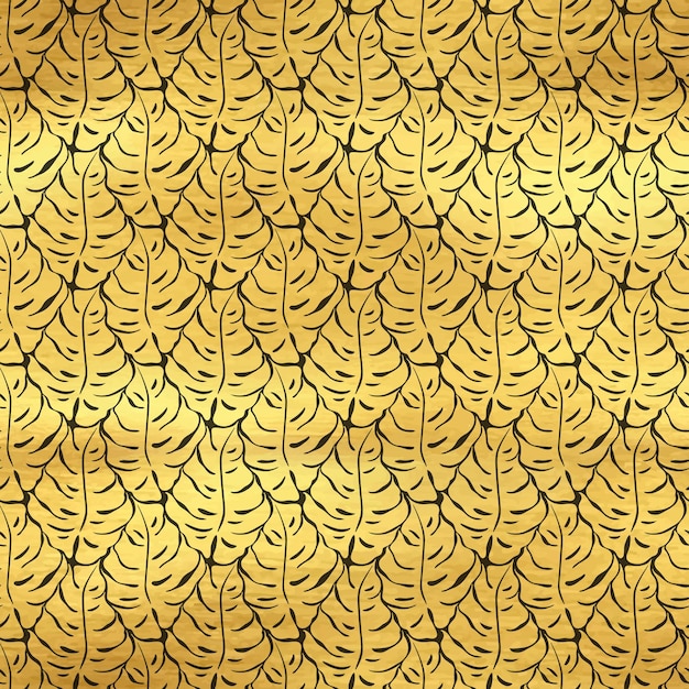 Vector seamless pattern with monstera leaves silhouettes trending tropical background vector illustration