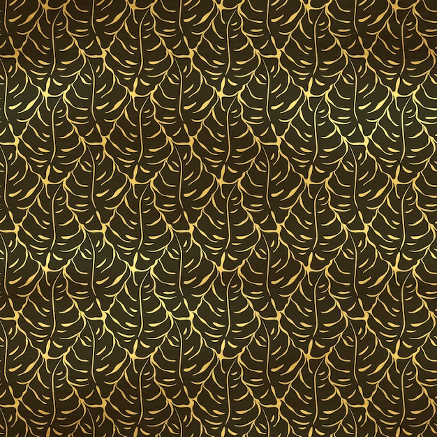 Бесшовный рисунок с силуэтами листьев монстеры Тенденция тропического фона Векторная иллюстрация