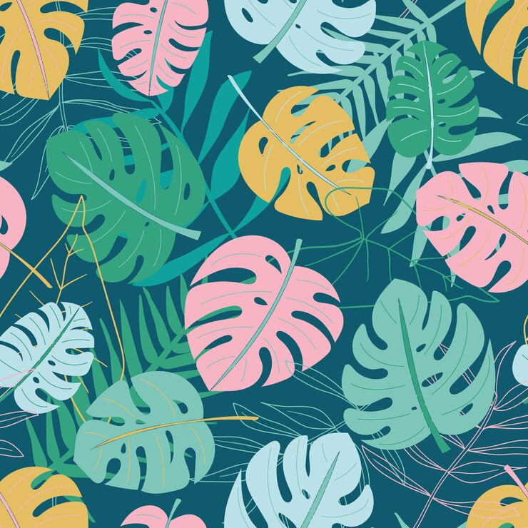 Monstera 야자수 잎으로 완벽 한 패턴