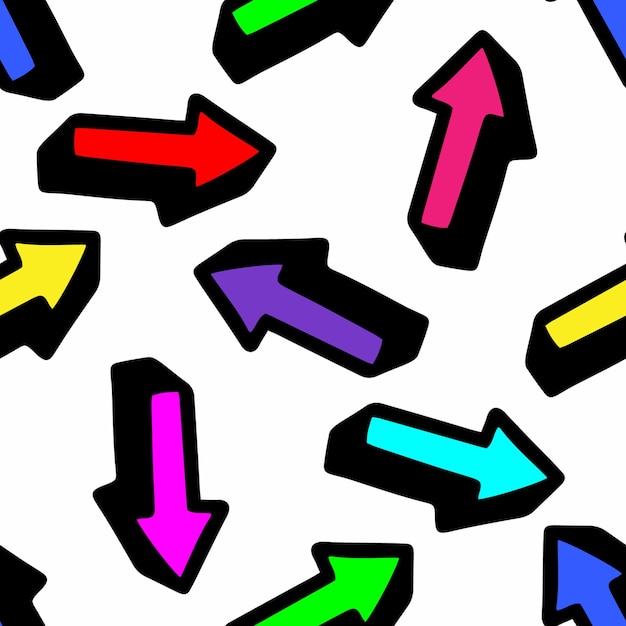 seamless pattern with multicolored arrows on a white backgroundvector illustration