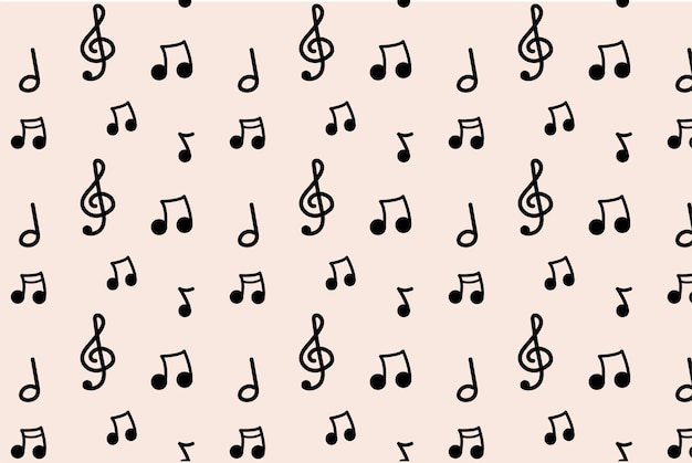 柔らかい背景の音符と高音鍵のシームレスなパターン
