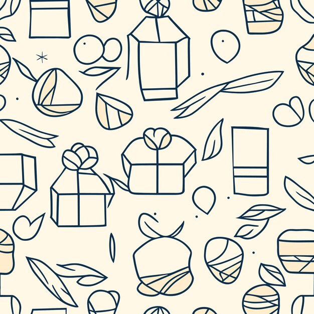 Vector seamless pattern with new year's gifts