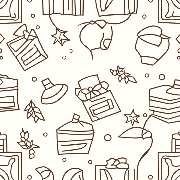 Vector seamless pattern with new year's gifts