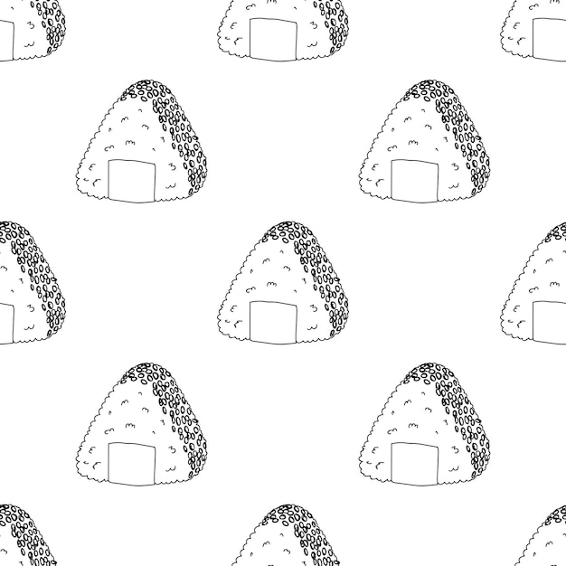 Seamless pattern with onigiri for decorative print wrapping paper menu wallpaper and fabric