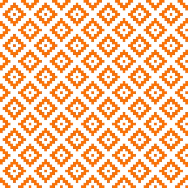 Seamless pattern with orange aztec design