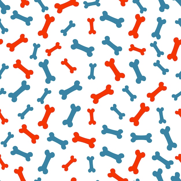 Seamless pattern with orange and blue bones.