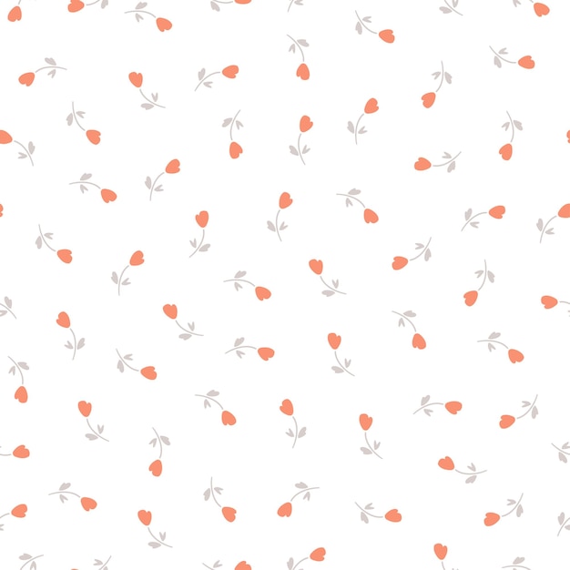 Seamless pattern with orange flowers