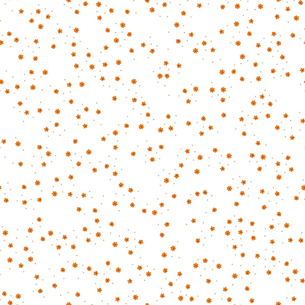 Vector seamless pattern with orange flowers