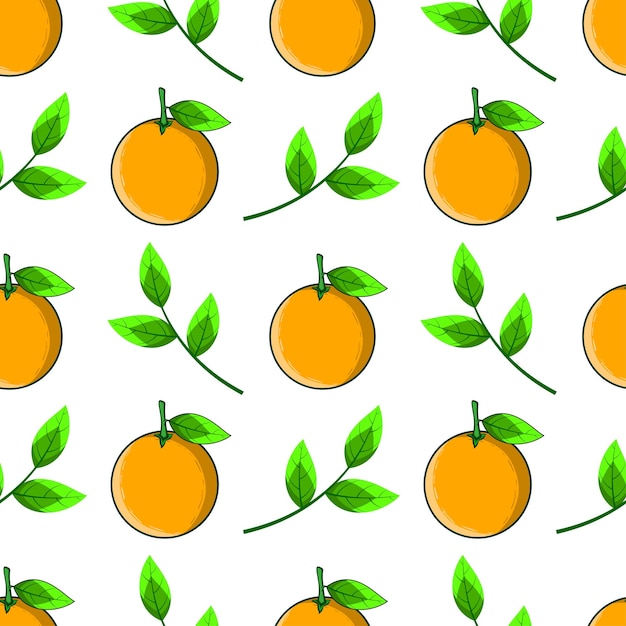 Seamless pattern with orange motif