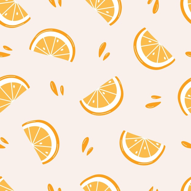 Бесшовный рисунок с дольками апельсина