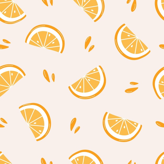 Seamless pattern with orange slices