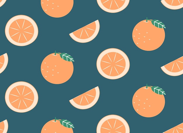 Vector seamless pattern with orange