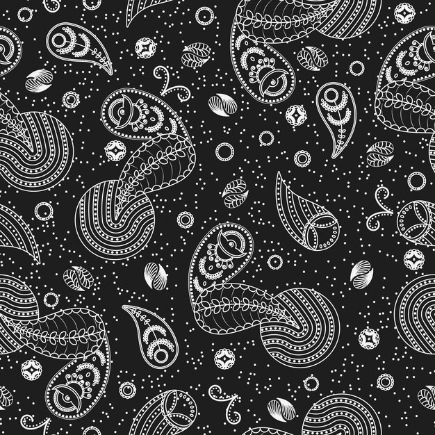 Vector seamless pattern with ornament bandana print scarf or kerchief square pattern