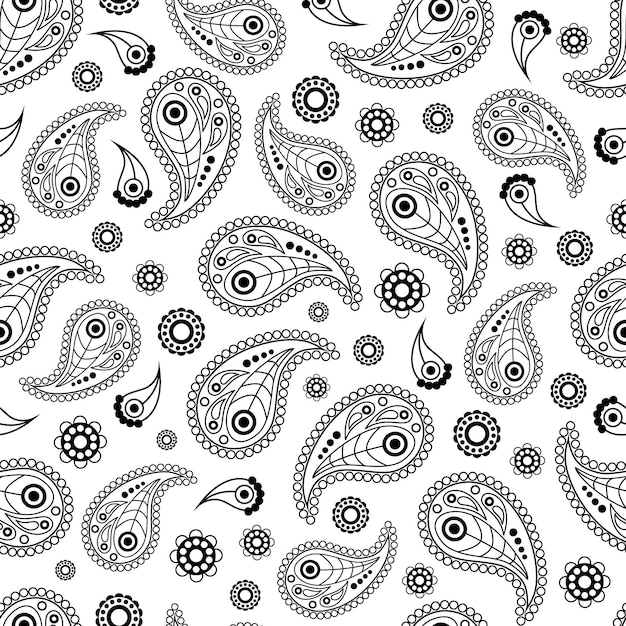 Vector seamless pattern with ornaments for bandana