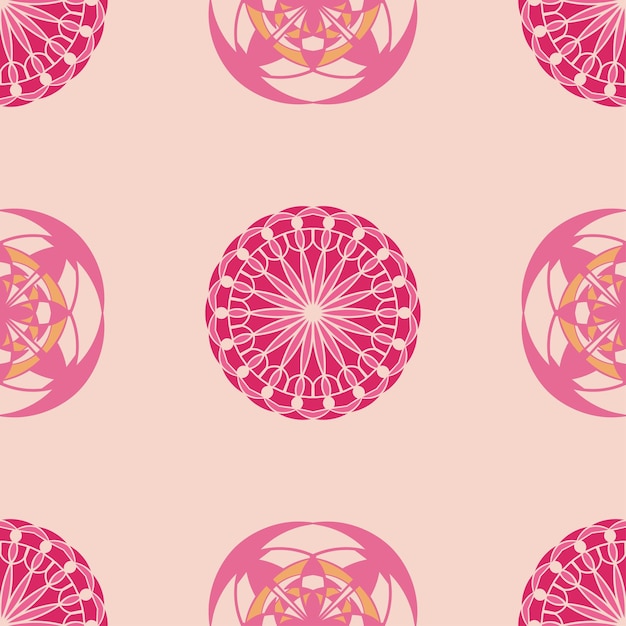 Vector seamless pattern with ornaments vibrant background vector illustration