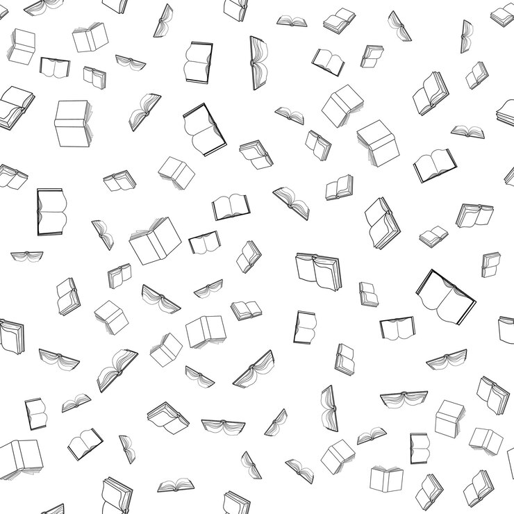 Вектор бесшовный рисунок с набросками декоративных книг векторная иллюстрация
