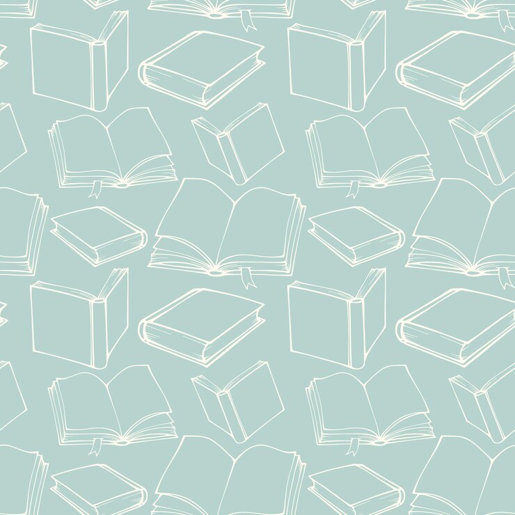 Вектор бесшовный фон с набросками декоративных книг