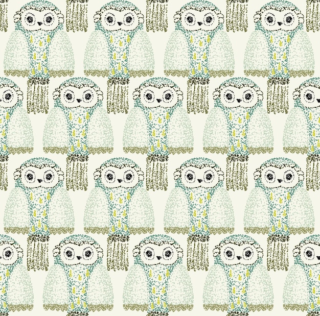 Seamless pattern with owl