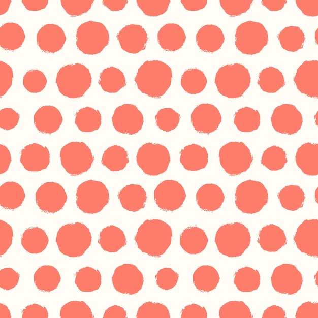 Seamless pattern with painted polka dot texture