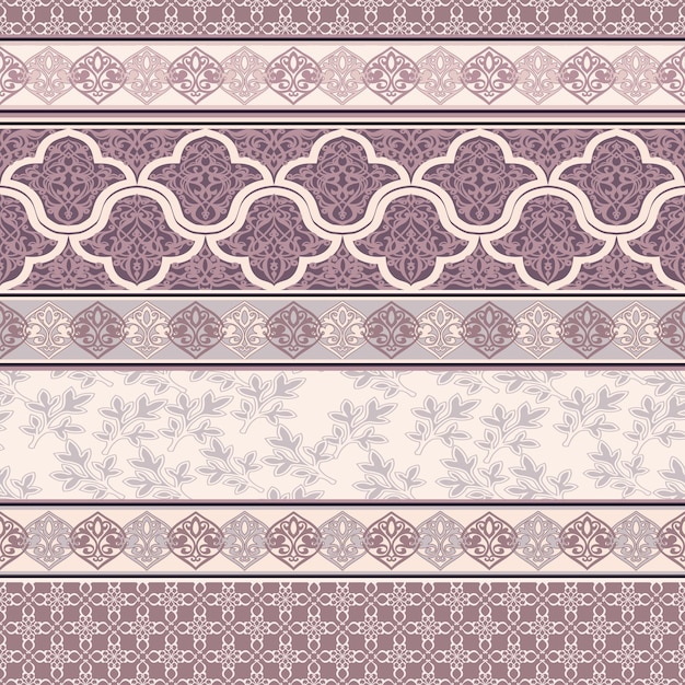 Seamless pattern with paisley and Eastern ornaments