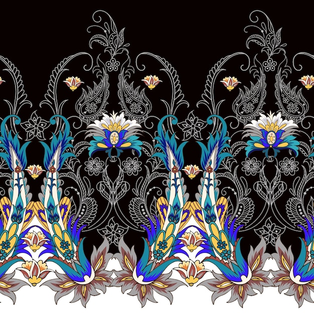 Seamless pattern with paisley element