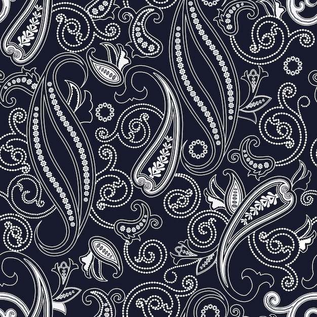 Seamless Pattern With Paisley Floral Ornament