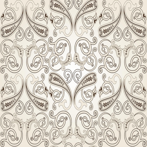 Seamless Pattern With Paisley Floral Ornament