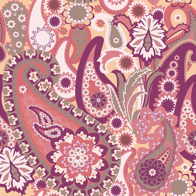 Seamless Pattern with Paisley